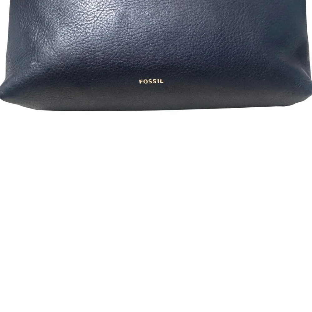 Fossil Kinley Crossbody Bag Womens Small Navy Sunset Leather Fringe Excellent